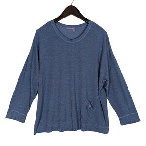 Fresh Produce Boxy Pullover Sweatshirt Womens OS Free Size Slate Blue Stretchy!